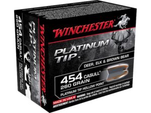 Winchester Ammunition 454 Casull 260 Grain Platinum Tip Hollow Point Box of 20 For Sale