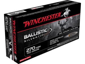 500 Rounds of Winchester Ballistic Silvertip Ammunition 270 Winchester Short Magnum (WSM) 150 Grain Rapid Controlled Expansion Polymer Tip Box of 20 For Sale