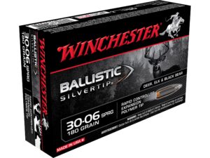 500 Rounds of Winchester Ballistic Silvertip Ammunition 30-06 Springfield 180 Grain Rapid Controlled Expansion Polymer Tip Box of 20 For Sale
