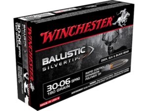 Winchester Ballistic Silvertip Ammunition 30-06 Springfield 180 Grain Rapid Controlled Expansion Polymer Tip Box of 20 For Sale