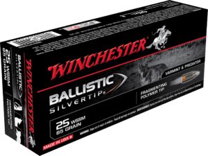 500 Rounds of Winchester Ballistic Silvertip Varmint Ammunition 25 Winchester Super Short Magnum (WSSM) 85 Grain Fragmenting Polymer Tip For Sale