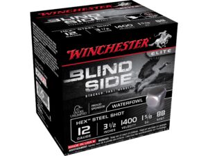 500 Rounds of Winchester Blind Side Ammunition 12 Gauge Non-Toxic Steel Shot For Sale