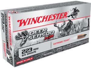 500 Rounds of Winchester Deer Season XP Ammunition 223 Remington 64 Grain Extreme Point Polymer Tip Box of 20 For Sale
