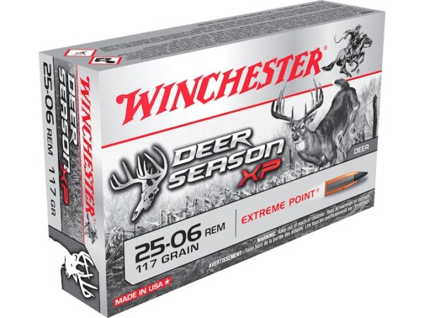 Winchester Deer Season XP Ammunition 25-06 Remington 117 Grain Extreme Point Polymer Tip Box of 20 For Sale