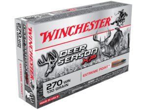500 Rounds of Winchester Deer Season XP Ammunition 270 Winchester 130 Grain Extreme Point Polymer Tip Box of 20 For Sale