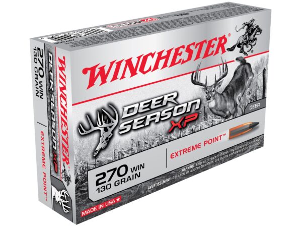 500 Rounds of Winchester Deer Season XP Ammunition 270 Winchester 130 Grain Extreme Point Polymer Tip Box of 20 For Sale