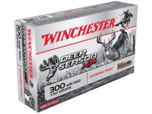 500 Rounds of Winchester Deer Season XP Ammunition 300 Winchester Magnum 150 Grain Extreme Point Polymer Tip Box of 20 For Sale