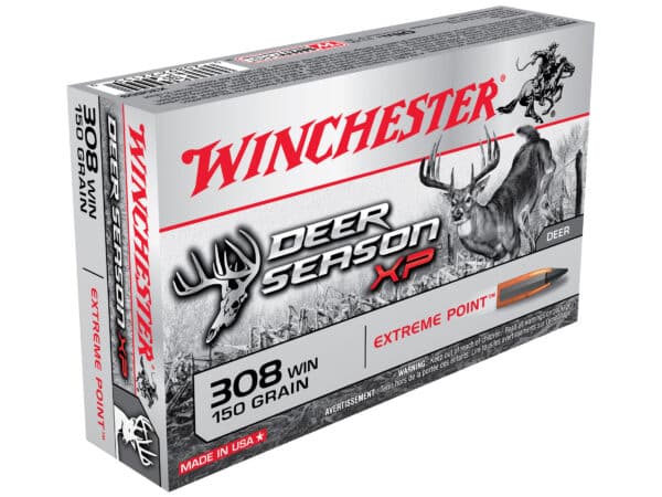 500 Rounds of Winchester Deer Season XP Ammunition 308 Winchester 150 Grain Extreme Point Polymer Tip Box of 20 For Sale