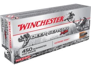 Winchester Deer Season XP Ammunition 450 Bushmaster 250 Grain Extreme Point Polymer Tip Box of 20 For Sale