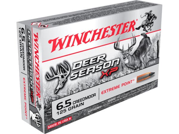 500 Rounds of Winchester Deer Season XP Ammunition 6.5 Creedmoor 125 Grain Extreme Point Polymer Tip Box of 20 For Sale
