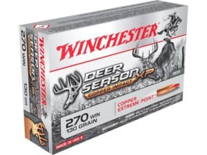 Winchester Deer Season XP Copper Impact Ammunition 270 Winchester 130 Grain Copper Extreme Point Polymer Tip Lead-Free Box of 20 For Sale