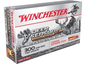 Winchester Deer Season XP Copper Impact Ammunition 300 Winchester Magnum 150 Grain Copper Extreme Point Polymer Tip Lead-Free Box of 20 For Sale