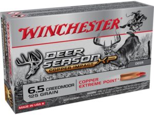 Winchester Deer Season XP Copper Impact Ammunition 6.5 Creedmoor 125 Grain Copper Extreme Point Polymer Tip Lead-Free Box of 20 For Sale