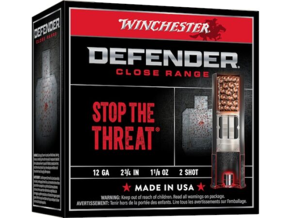 Winchester Defender Ammunition 12 Gauge 2-3/4" 1-1/8 oz #2 Plated Shot For Sale