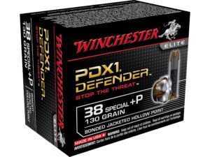 500 Rounds of Winchester Defender Ammunition 38 Special +P 130 Grain Bonded Jacketed Hollow Point Box of 20 For Sale