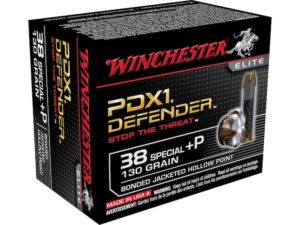 Winchester Defender Ammunition 38 Special +P 130 Grain Bonded Jacketed Hollow Point Box of 20 For Sale