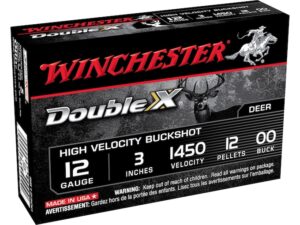 Winchester Double X Ammunition 12 Gauge 3" Buffered 00 Copper Plated Buckshot 12 Pellets Box of 5 For Sale