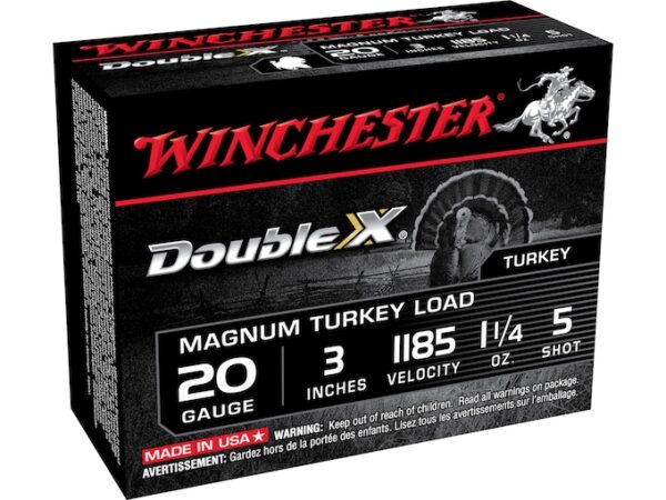 Winchester Double X Magnum Turkey Ammunition 20 Gauge 3" 1-1/4 oz #5 Shot Box of 10 For Sale