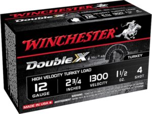 Winchester Double X Turkey Ammunition 12 Gauge 2-3/4" 1-1/2 oz #4 Copper Plated Shot Box of 10 For Sale
