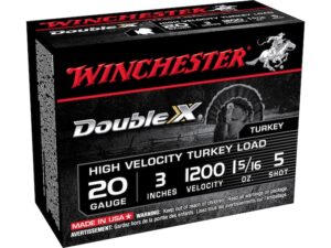 Winchester Double X Turkey Ammunition 20 Gauge 3" 1-5/16 oz #5 Copper Plated Shot Box of 10 For Sale