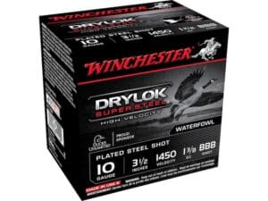 Winchester Drylok High Velocity Plated Ammunition 10 Gauge 3-1/2" 1-3/8 oz Non-Toxic Steel Shot For Sale