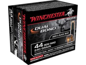 Winchester Dual Bond Ammunition 44 Remington Magnum 240 Grain Jacketed Hollow Point Box of 20 For Sale