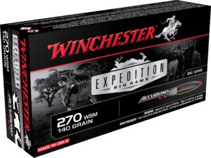 500 Rounds of Winchester Expedition Big Game Ammunition 270 Winchester Short Magnum (WSM) 140 Grain Nosler AccuBond Box of 20 For Sale