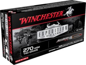 Winchester Expedition Big Game Ammunition 270 Winchester Short Magnum (WSM) 140 Grain Nosler AccuBond Box of 20 For Sale