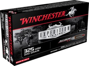 500 Rounds of Winchester Expedition Big Game Ammunition 325 Winchester Short Magnum (WSM) 200 Grain Nosler AccuBond Box of 20 For Sale