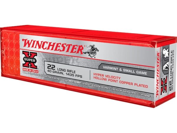 Winchester Hyper Speed Rimfire Ammunition 22 Long Rifle 40 Grain Plated Lead Hollow Point For Sale