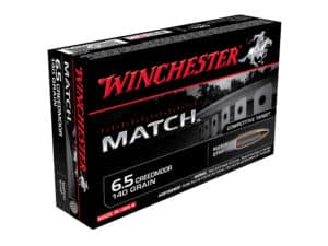 500 Rounds of Winchester Match Ammunition 6.5 Creedmoor 140 Grain Hollow Point Boat Tail Box of 20 For Sale