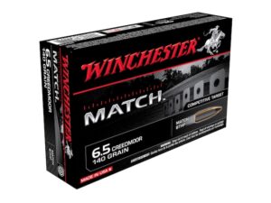 Winchester Match Ammunition 6.5 Creedmoor 140 Grain Hollow Point Boat Tail Box of 20 For Sale