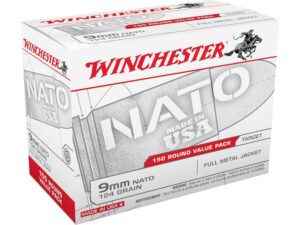 Winchester NATO Ammunition 9mm Luger 124 Grain Full Metal Jacket (Value Pack) For Sale