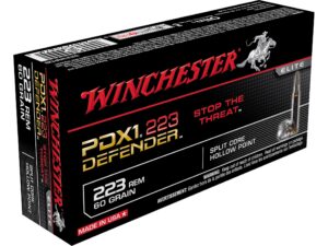 500 Rounds of Winchester PDX1 Defender Ammunition 223 Remington 60 Grain Bonded Jacketed Hollow Point Box of 20 For Sale