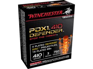 500 Rounds of Winchester PDX1 Defender Ammunition 410 Bore 3″ 4 Disks over 1/3 oz BB Box of 10 For Sale