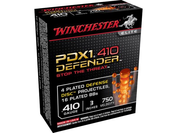 Winchester PDX1 Defender Ammunition 410 Bore 3 4 Disks over 13 oz BB Box of 10 For Sale 1