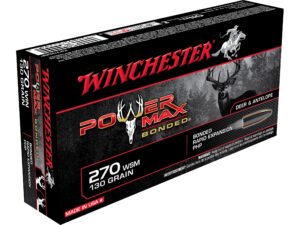 500 Rounds of Winchester Power Max Bonded Ammunition 270 Winchester 130 Grain Protected Hollow Point Box of 20 For Sale