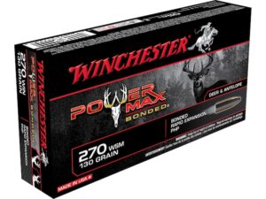 Winchester Power Max Bonded Ammunition 270 Winchester 130 Grain Protected Hollow Point Box of 20 For Sale
