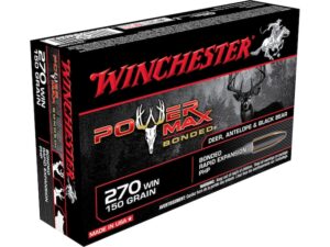 Winchester Power Max Bonded Ammunition 270 Winchester 150 Grain Protected Hollow Point Box of 20 For Sale