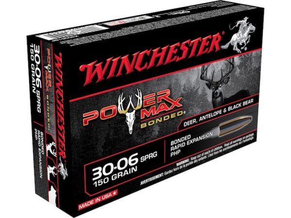 Winchester Power Max Bonded Ammunition 30-06 Springfield 150 Grain Protected Hollow Point Box of 20 For Sale