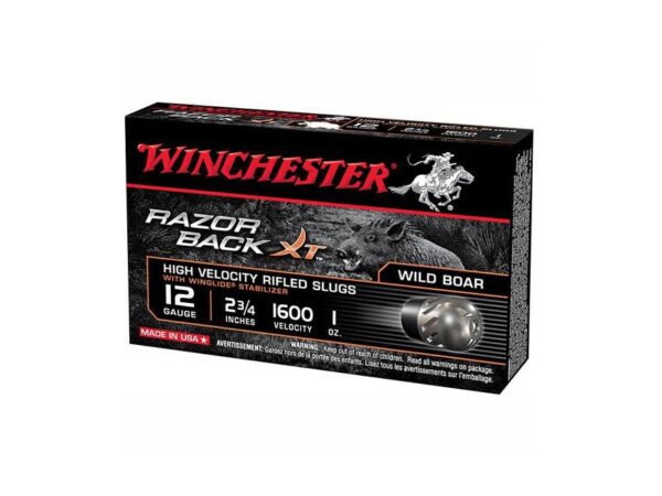 Winchester Razor Boar XT Ammunition 12 Gauge 2 34 1 oz Segmenting Slug Box of 5 For Sale 1