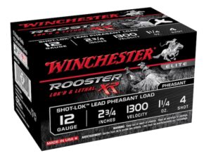 Winchester Rooster XR Pheasant Ammunition 12 Gauge 2-3/4" 1-1/4 oz #4 Copper Plated Shot Box of 15 For Sale