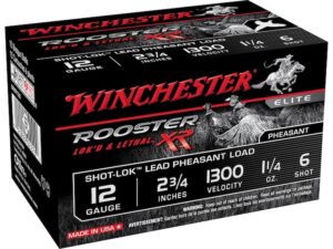 Winchester Rooster XR Pheasant Ammunition 12 Gauge 2-3/4" 1-1/4 oz #6 Copper Plated Shot Box of 15 For Sale