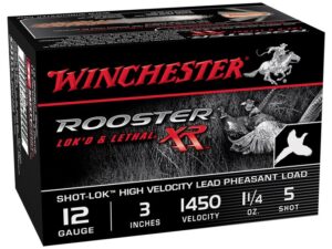 Winchester Rooster XR Pheasant Ammunition 12 Gauge 3" 1-1/4 oz #5 Shot-Lok Copper Plated Shot Box of 15 For Sale