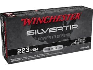 Winchester Silvertip Defense Ammunition 223 Remington 64 Grain Polymer Tip Box of 20 For Sale