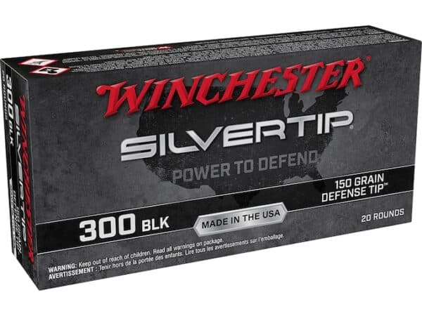 Winchester Silvertip Defense Ammunition 300 AAC Blackout 150 Grain Polymer Tip Box of 20 For Sale