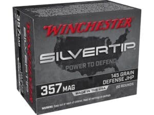 Winchester Silvertip Defense Ammunition 357 Magnum 145 Grain Jacketed Hollow Point Box of 20 For Sale