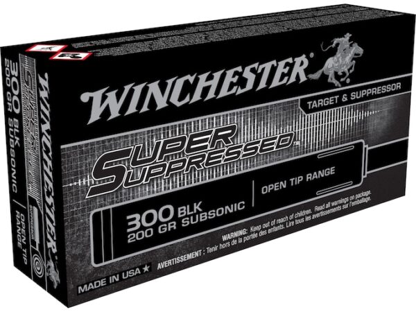 Winchester Super Suppressed Ammunition 300 AAC Blackout Subsonic 200 Grain Open Tip Box of 20 For Sale