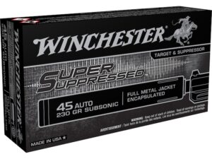 Winchester Super Suppressed Ammunition 45 ACP 230 Grain Full Metal Jacket For Sale