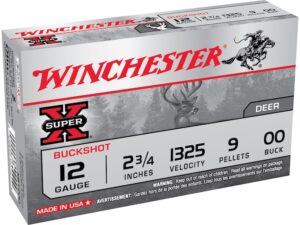 Winchester Super-X Ammunition 12 Gauge 2-3/4" Buffered 00 Buckshot 9 Pellets For Sale
